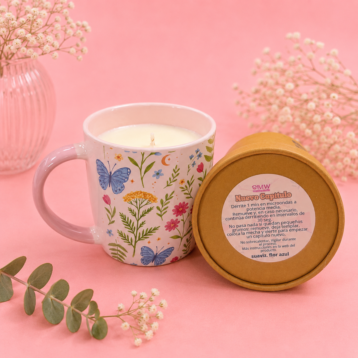 Vela Flores con aroma a Patio Andaluz + Recarga de Bergamota (750 gr)