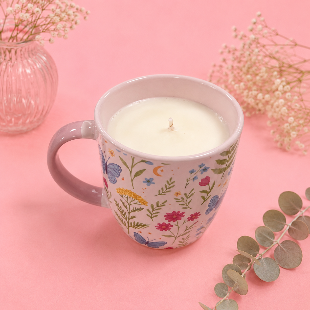 Vela Flores con aroma a Patio Andaluz + Recarga de Bergamota (750 gr)