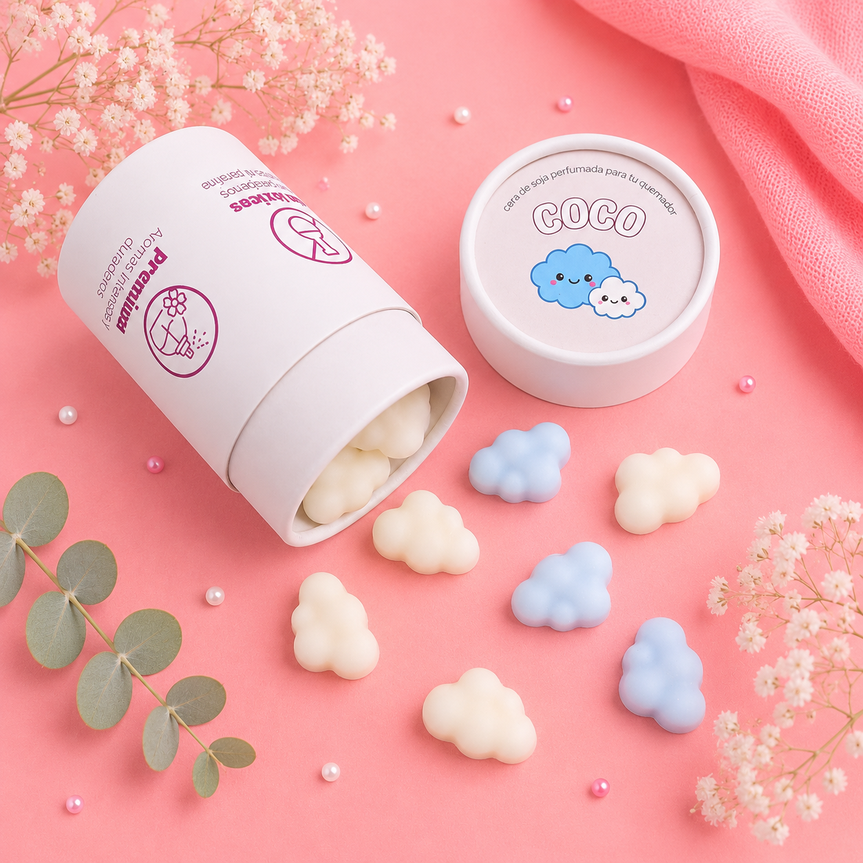 Wax melts - Nuvens de coco (+100 horas)