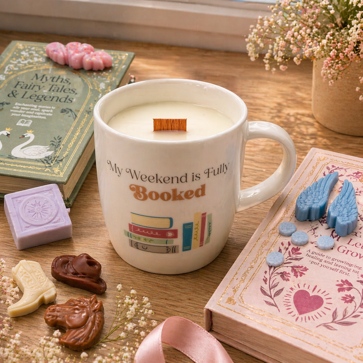 Vela Taza Bookish de Leche caliente + Recarga a elegir (400gr)