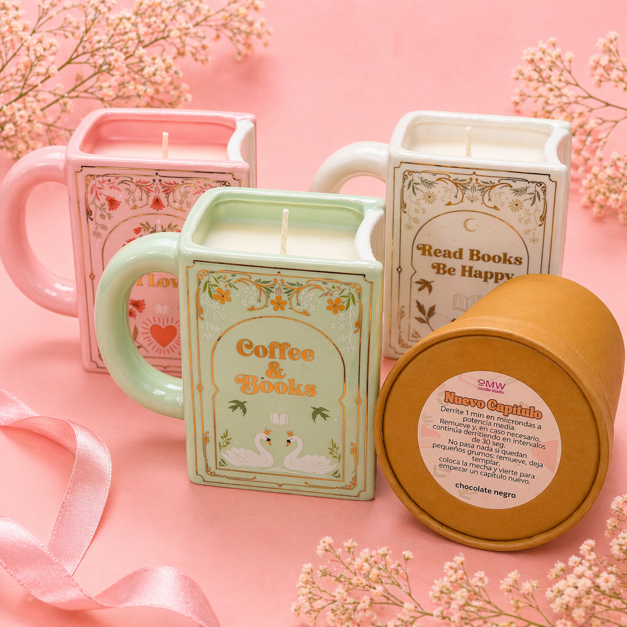 Vela Taza Blanca de Naranja y Verbena + Recarga a elegir (800gr)